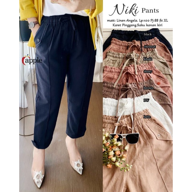 niki pants/celana wanita/celana kerja/ ootdan/fashion/ celana murah/ kulot/baggy/ grosir