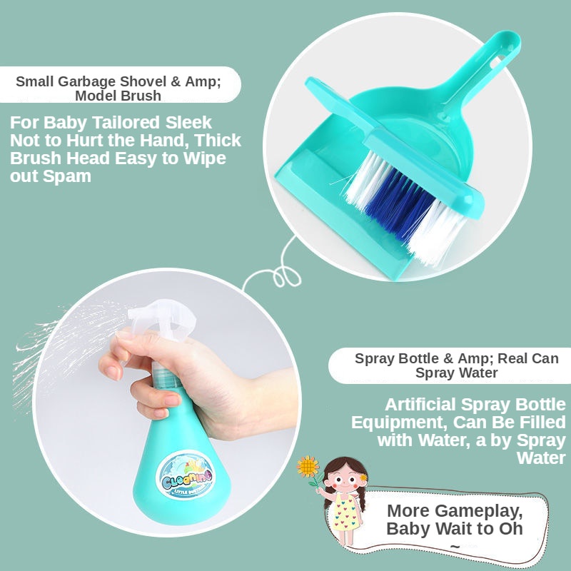 Mainan Simulasi Anak Alat Kebersihan Cleaning Tools Set Sapu Edukasi Ember Pel Lantai Service Simulation Toys Sikat Kemoceng