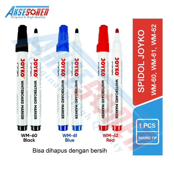 

Aksesoren Spidol Papan Tulis Joyko [1 Pcs] / WM-60 WM-61 WM-62 Whiteboard Maker / Sepidol Bisa di Hapus / Spidol Joyko Non Permanent / Sepidol Joyko Penanda Tulisan / Spidol Papan Tulis Warna Hitam Biru Merah