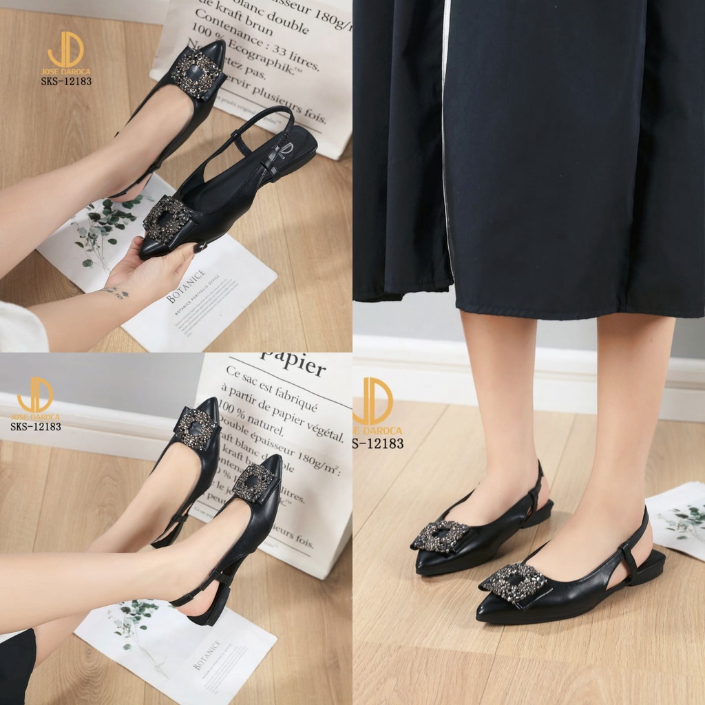 JOSE DAROCA Sepatu Flat Slingback Shoes # SKS-12183# ORIGINAL