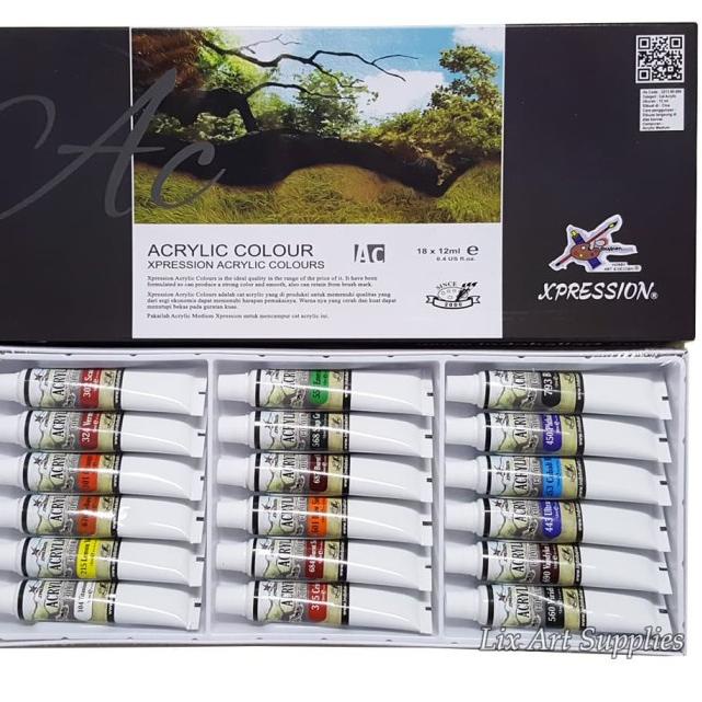 

Xpression Acrylic Color Set 18 - 818B / Cat Akrilik Set 18x12ml