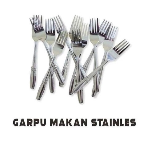 Garpu Makan Stainless Murah Isi 12 - Garpu Makan Murah - Garpu Lusinan - Garpu Makan - Garpu Warung