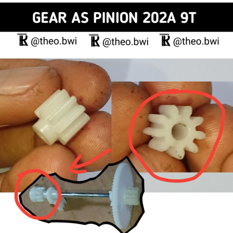 Sparepart Gear as pinion 9T mesin jahit mini | Theo R