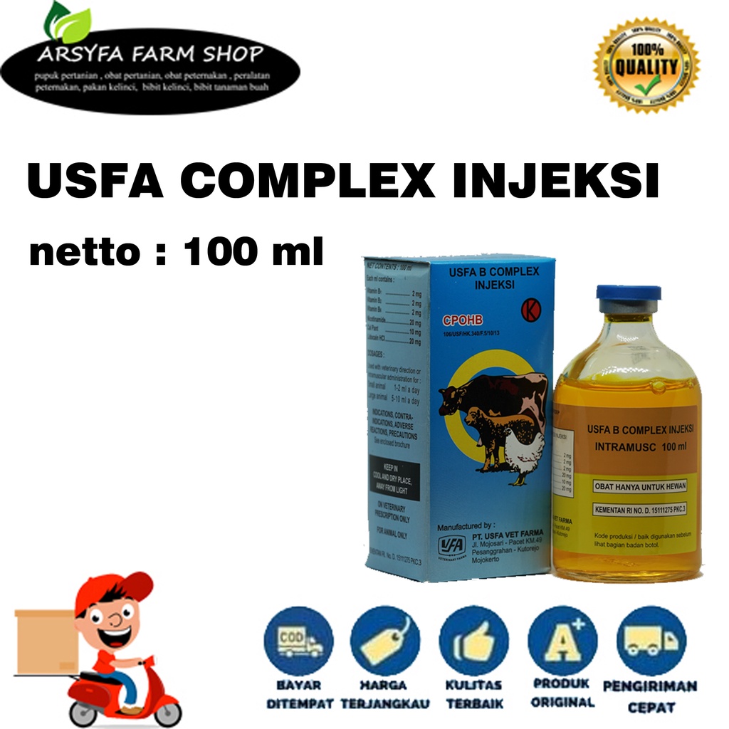 USFA B-COMPLEX Injeksi Vitamin Hewan 100 Ml