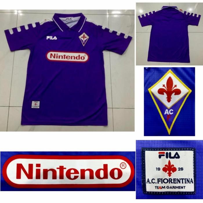 JERSEY BAJU BOLA RETRO FIORENTINA HOME NINTENDO 1998/1999 GRADE ORI Best Seller