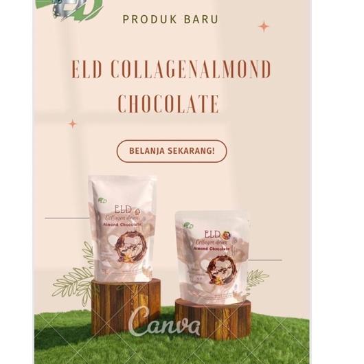 BEST SELLER MENERIMA GROSIR ELD Collagen Chocolate almond Choco 55 gram 60 gram drink pemutih badan 