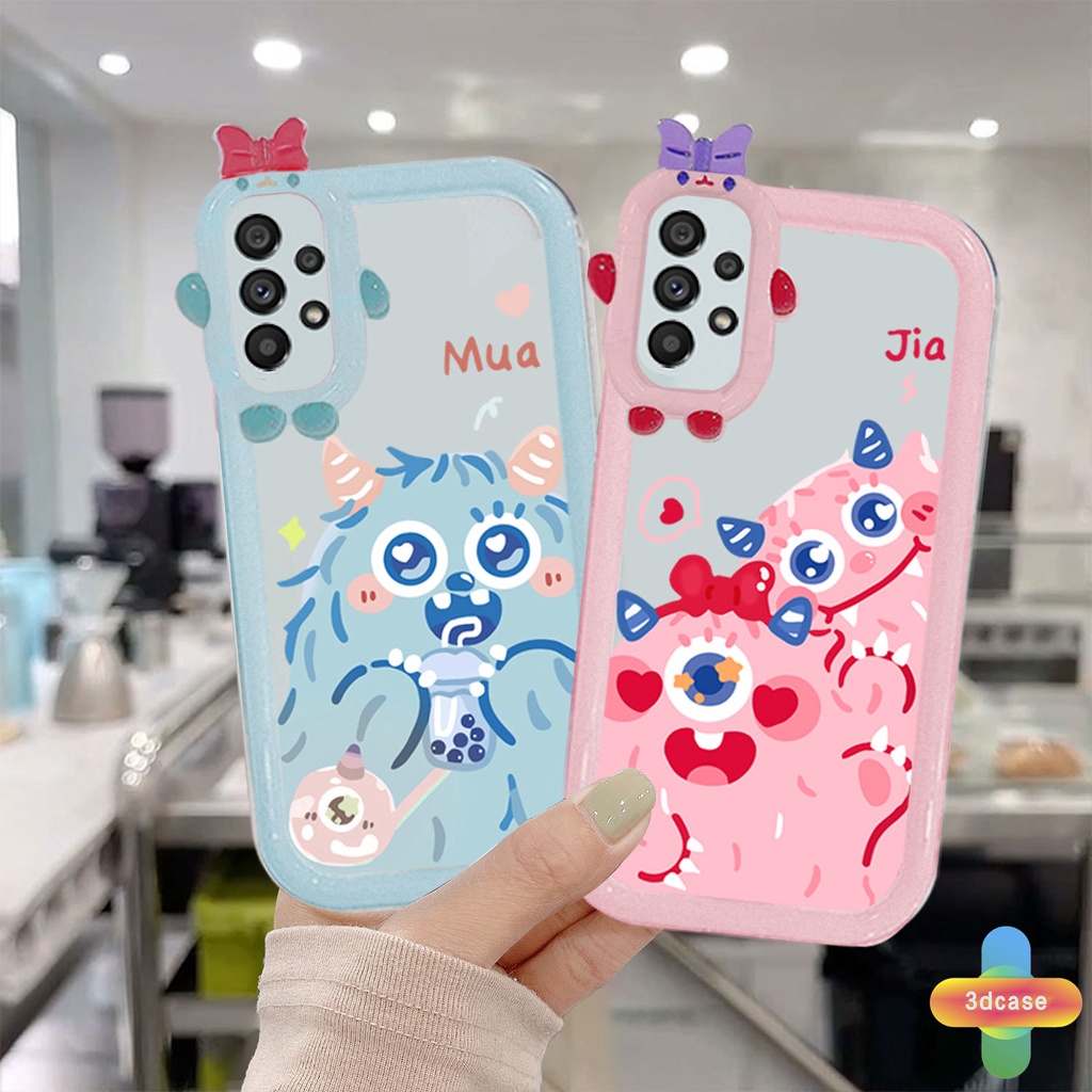 Soft Case TPU Motif Unicorn Untuk Samsung A13 A23 A32 A52 A12 A03 A51 A22 M22 M32 A04S M23 A03S A50 A02S A20 A50S A30 M12 Cartoon Little Monster Lens Couples Case