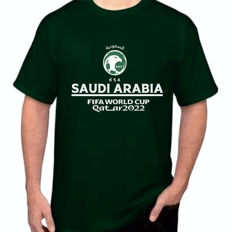 Kaos T shirt timnas Arab Saudi Saudi Arabia Edisi Piala Dunia 2022 (ready 4xl)