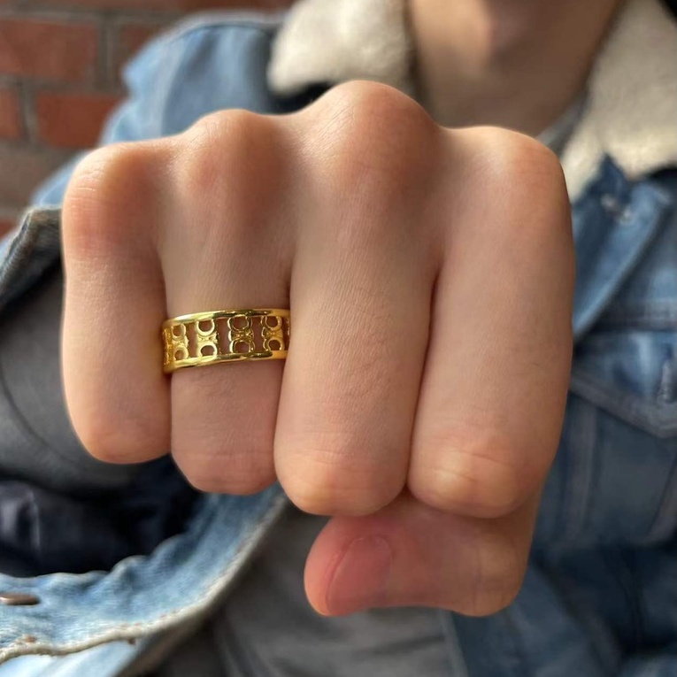 Cincin Model Terbuka Bahan Metal Gaya Perancis Untuk Wanita