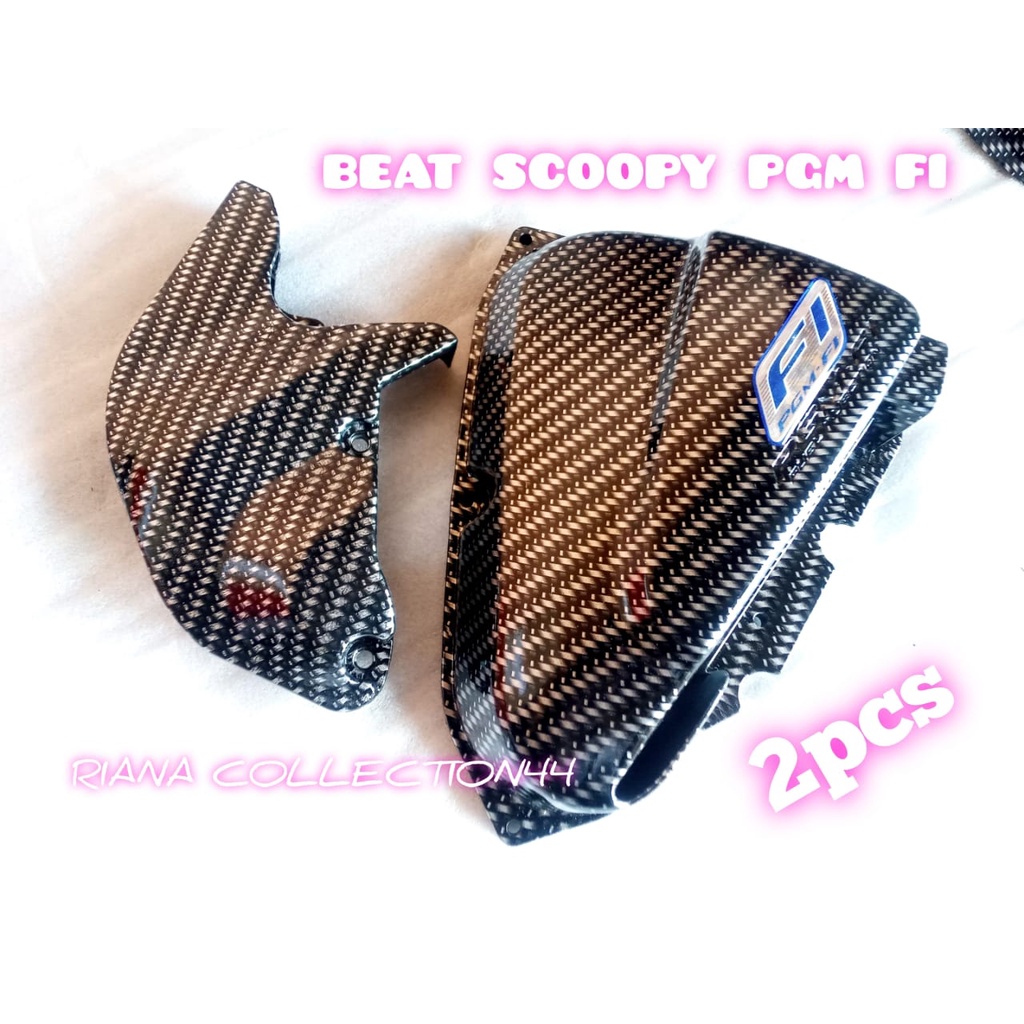 2PCS, BEAT, SCOOPY TYPE PGM FI 2013 - 2015 / Tutup Filter Carbon + Tutup cvt carbon