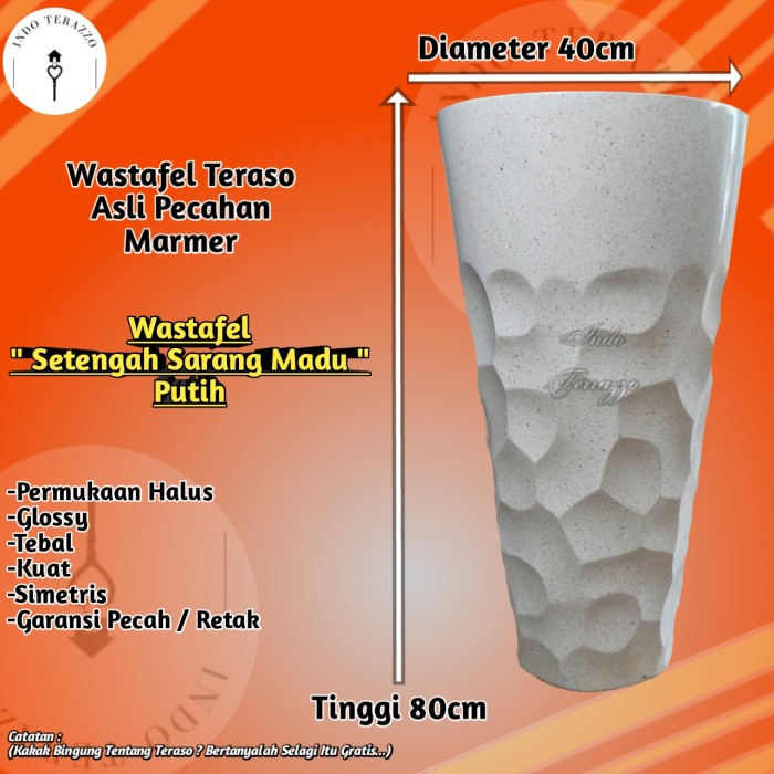 INDO TERAZZO WASTAFEL KAMAR MANDI MINIMALIS TERASO MARMER TIPE SETENGAH SARANG MADU UNIK DAN ELEGAN 