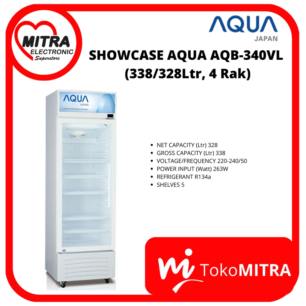 SHOWCASE AQUA AQB-340VL (338/328Ltr, 4 Rak)