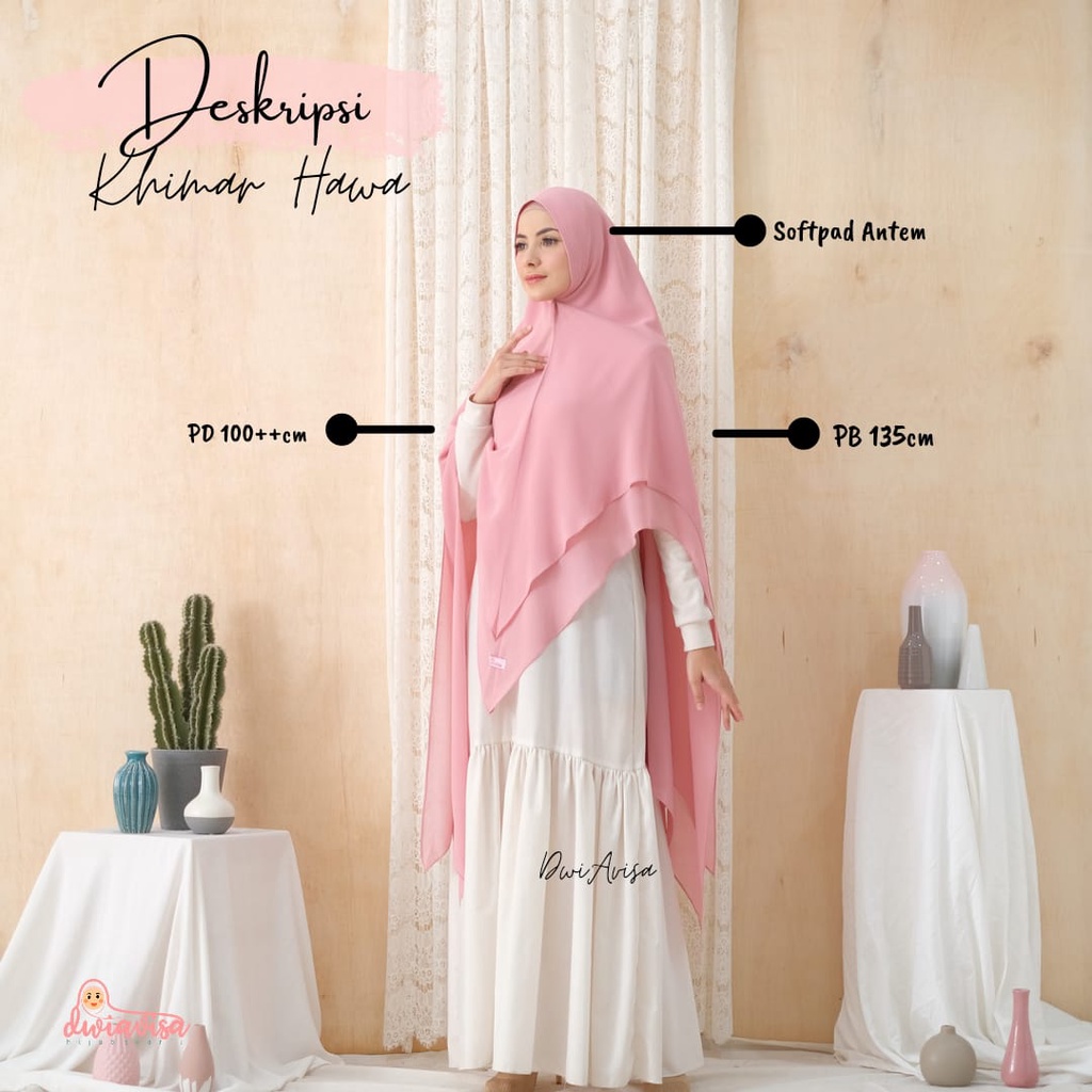 DWIAVISA - khimar Hawa hijab jumbo ceruti babydoll 2 layer