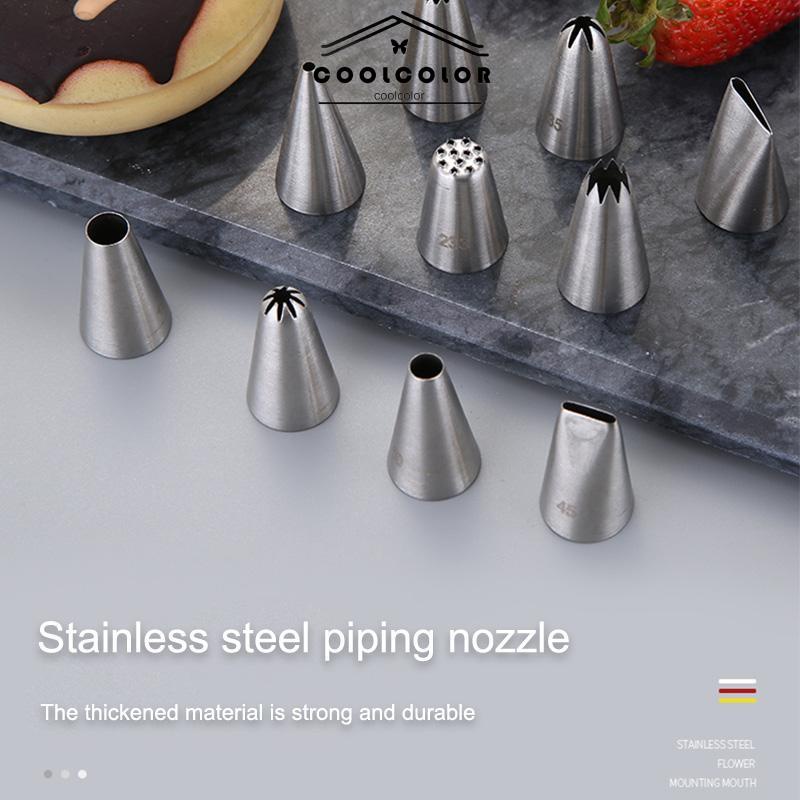 COD❤️Cupcake Nozzles Stainless steel piping nozzle Stainless steel piping nozzle Spuit Baking Cake Decorator- cl
