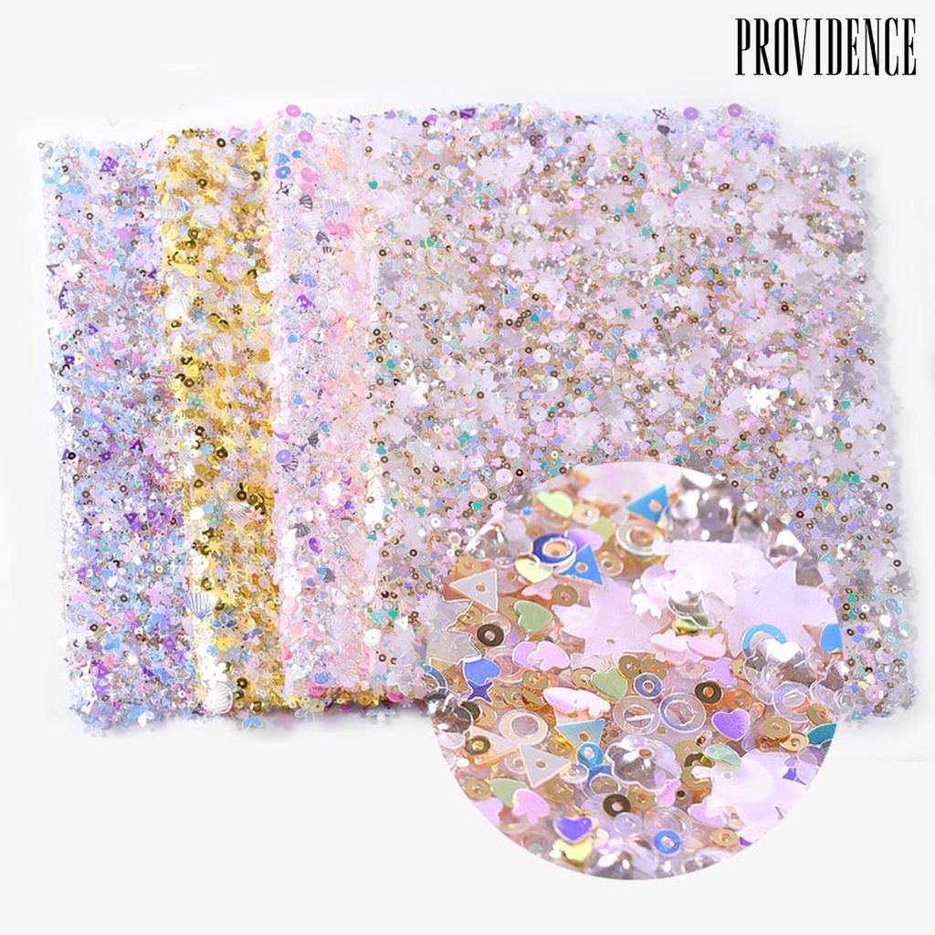 Providence Pad / Alas Kuku Palsu Motif Berlian Imitasi / Sequin Berkilau Untuk Nail Art / Salon