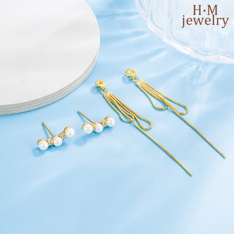 Anting Gantung Panjang Model Rumbai Dengan Mutiara Untuk Wanita 2022