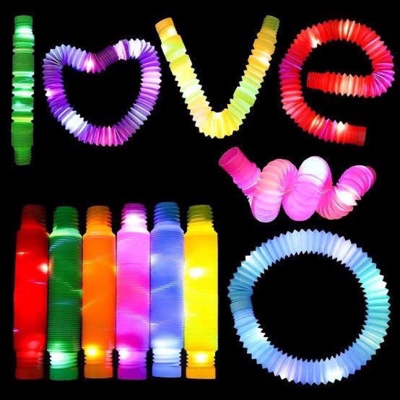 Mainan LIGHT Up Pop Pipes POP Tubes Mainan Sensorik Kreatifitas Lampu Anak Lampu Konser Nonton Tahun Baru Newyear Lamp