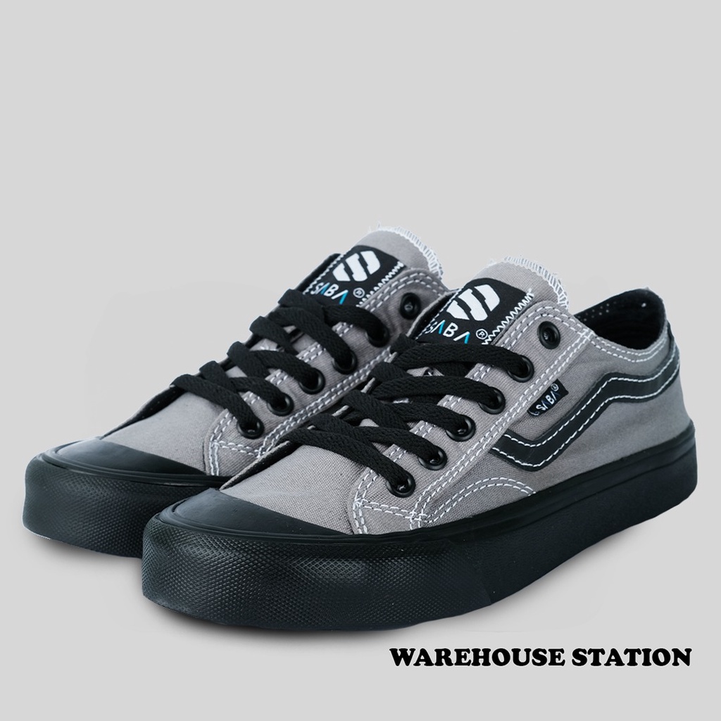SABA Veloz Low Grey Black - Sepatu Sneakers Casual Pria Wanita