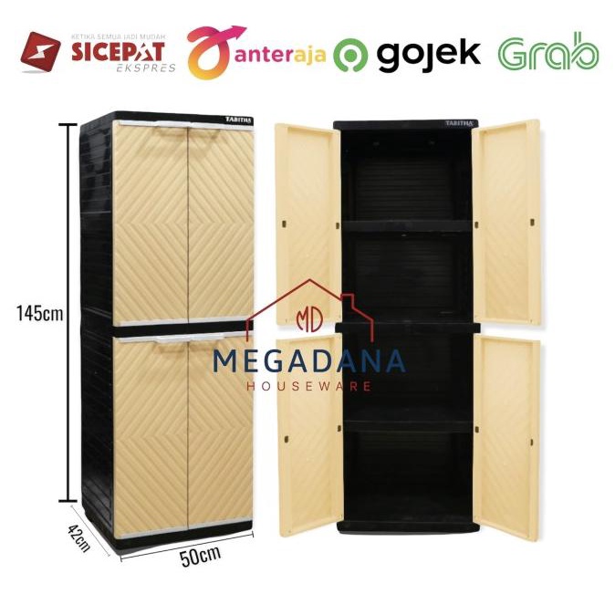 

[MD] Lemari Plastik Tabitha Susun 4/ Lemari baju Plastik Motif Wajik stock ready