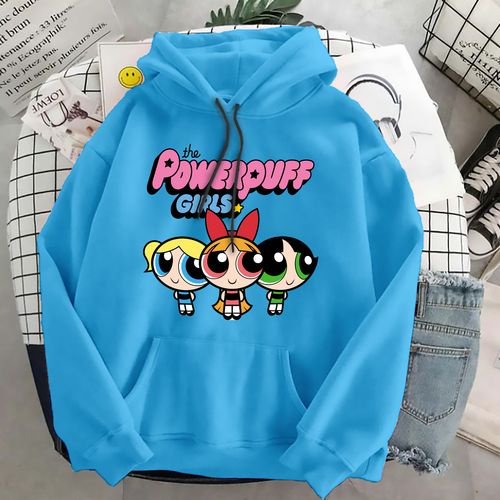 Hoodie Powerpuff  Wanita - Jaket Hoodie Jumper - Bahan Fleece