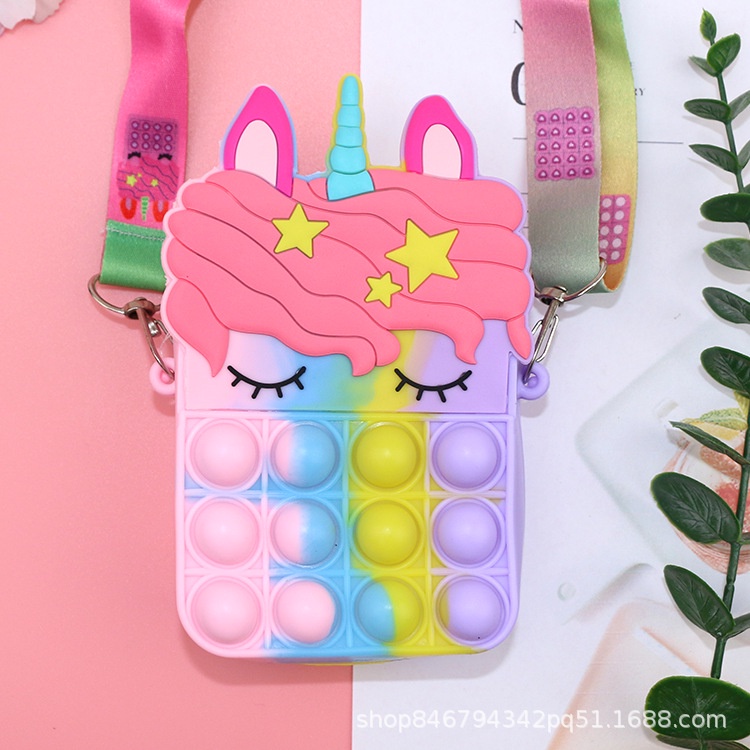 Spearhead unicorn miniatur/silicone deexpressor afirmatif dompet kosong