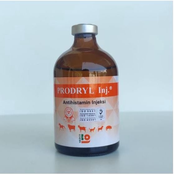 PRODRYL INJ 100ML PRODRYL INJ 50ML - Antihistamin Anti Alergi Hewan TERNAK SAPI KAMBING KUDA - mirip VETADRYL SANBE