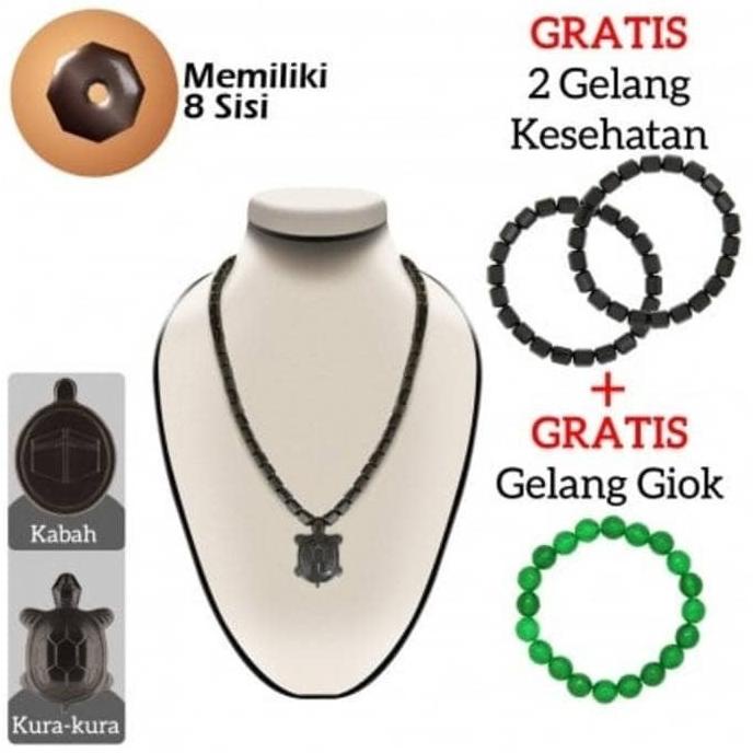 Ginsamyong Dark Brown Liontin Kura - Kura * Kalung Kesehatan Asli