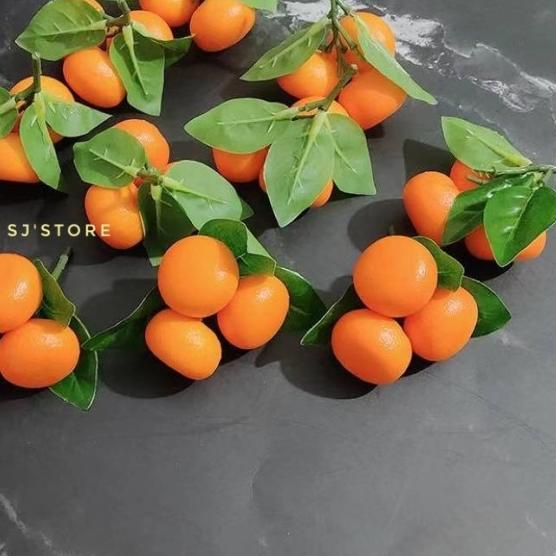 Hiasan imlek jeruk kecil dekorasi cny - Isi 3/bhn bgs..