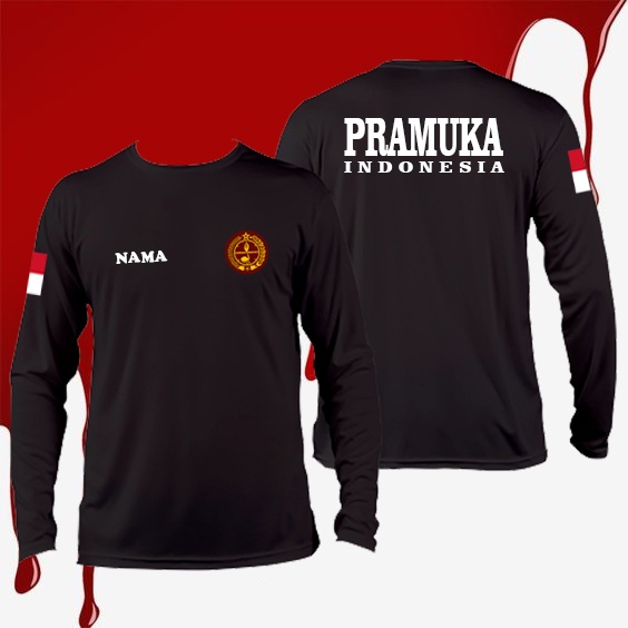 Kaos Pria Lengan Panjang Pramuka Indonesia Premium