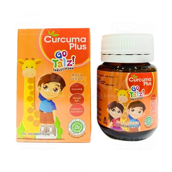 Curcuma Plus Go Talz Tablet Hisap Rasa Jeruk peninggi badan