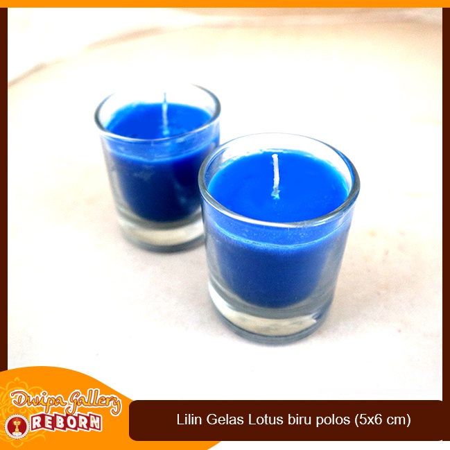 Lilin Stearin Candle Warna Biru Gelas Cafe Resto Hotel Spa Serbaguna