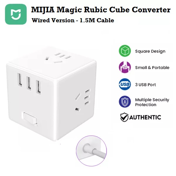 AKN88 - MIJIA Magic Socket Converter Wired Version MJXB3-02QM - Colokan Kabel