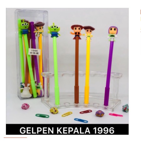 Pulpen/ Pen GEL DENGAN KEPALA KARTUN TOY STORY. MURAH DAN BAGUS