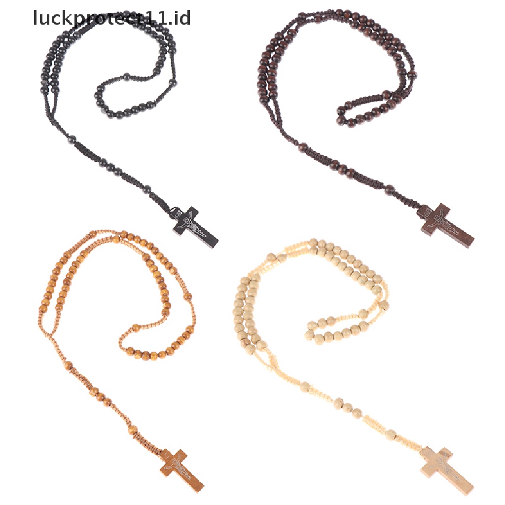 1pc Kalung Rosario Desain Salib Yesus Katolik