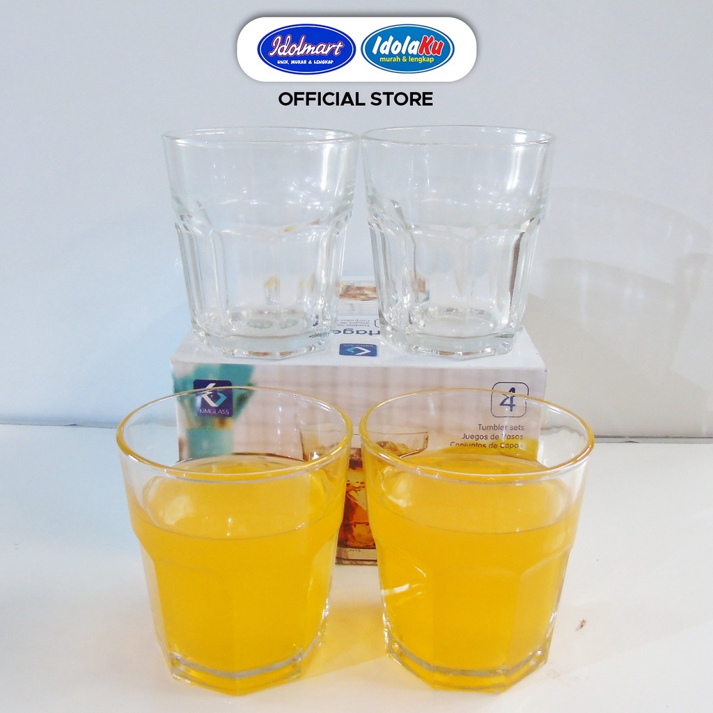 IDOLMART Kimglass Glass Cup Cartagena 335 ml x 4 pcs Gelas Kaca Cartagena TS-1276- Surabaya