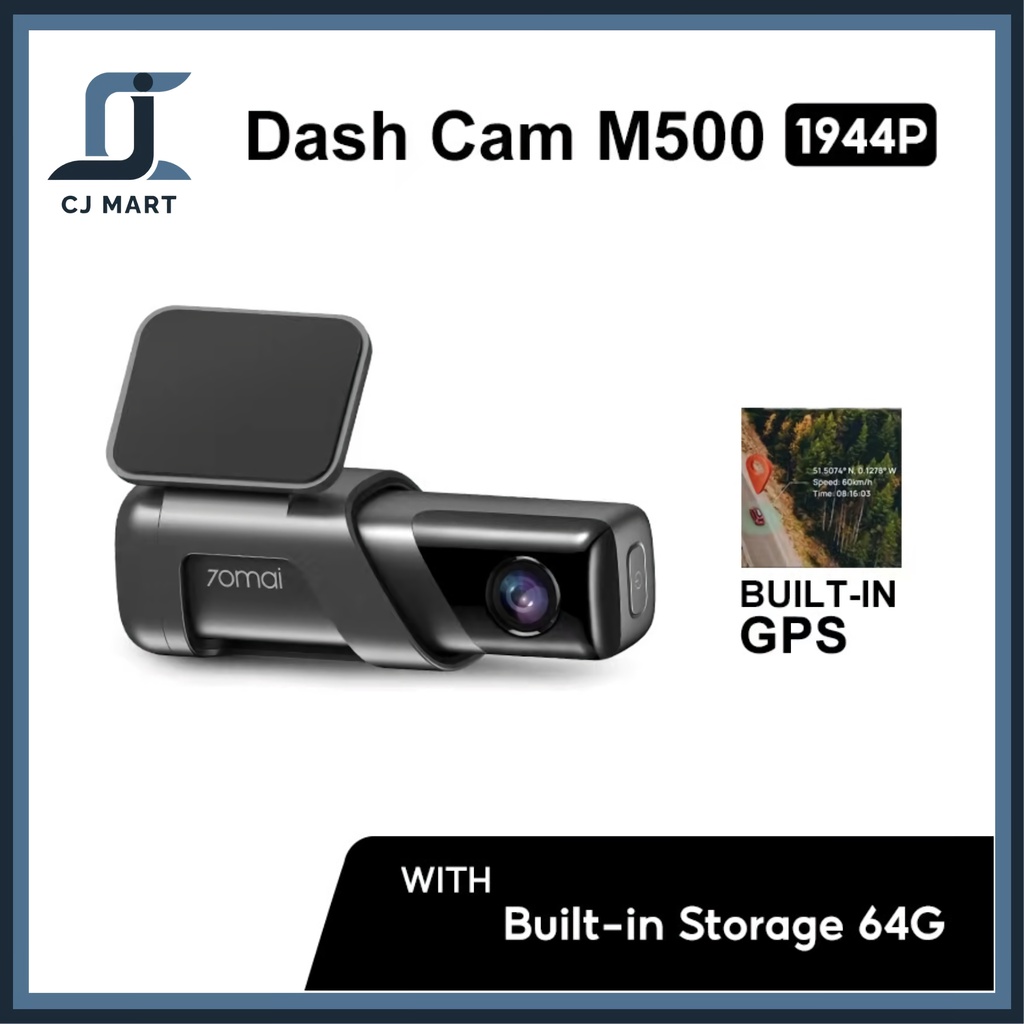 70mai Dash Cam M500 1944P GPS Built-in 64G FOV 170 ADAS Voice Control