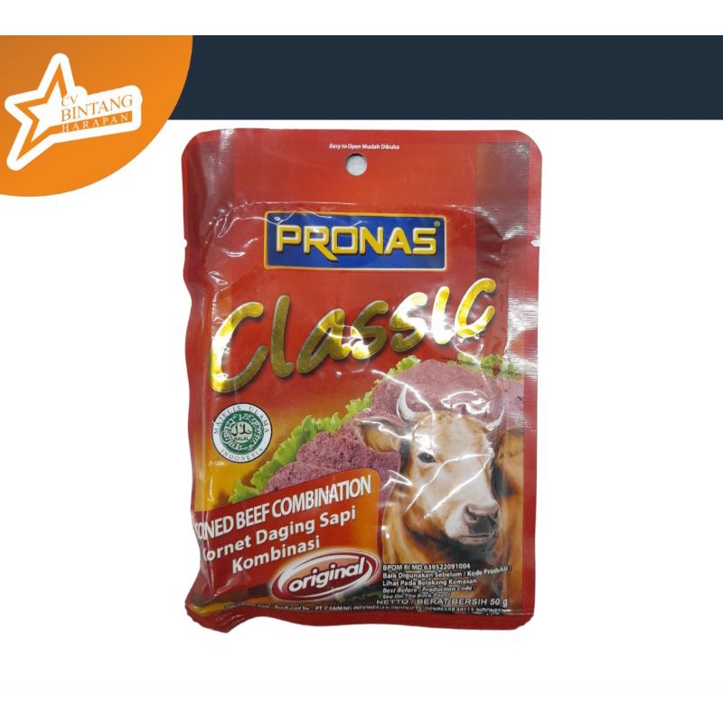 

Kornet Daging Pronas Classic Original, Keju, Pedas