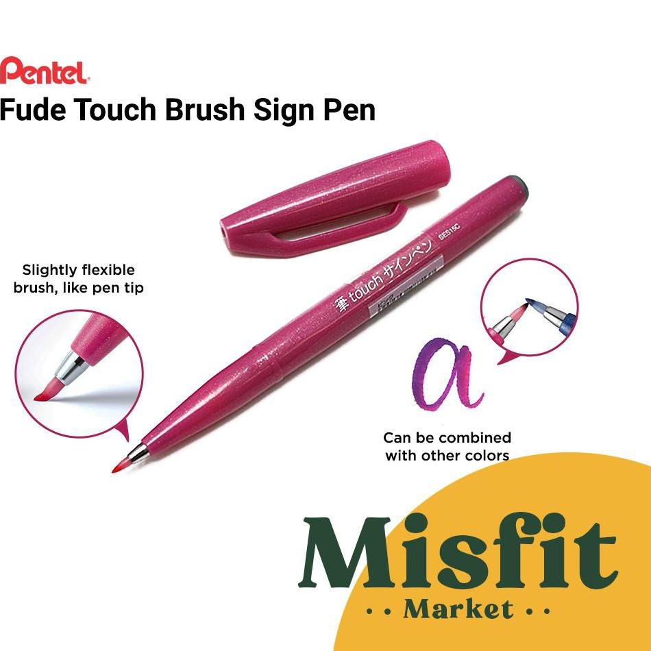 

BEST RATING Pentel Touch Brush Sign Pen Fude Spidol Kuas SES Kaligrafi # 895