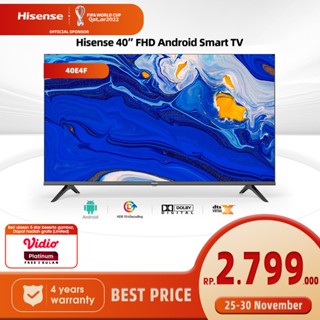 Hisense 40 inch FHD Android Smart TV-Bezellless Design-Dolby Audio- Voice Control- Bluetooth-USB-HDMI- Clean View-Master Pro (Model 40E4F)