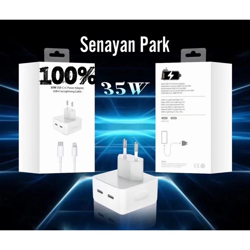 New Batok Charger Adaptor 35w ori power adapter 2 Lubang PD/Batok Adaptor Charger C to C Promo By Sen