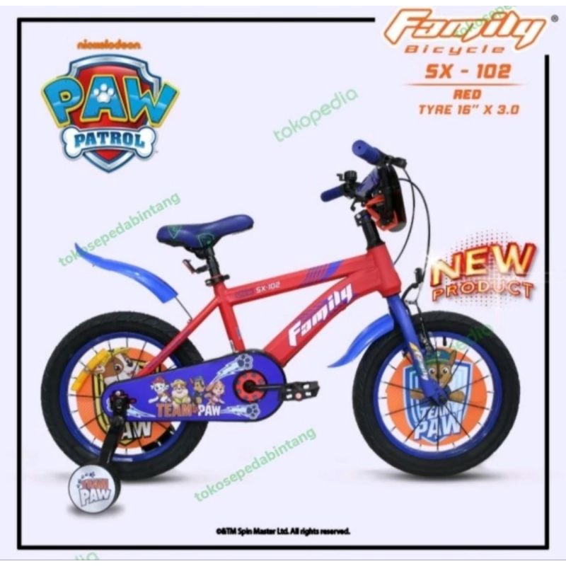 PROMO GRATIS ONGKIR Sepeda Anak BMX FAMILY PAW PATROL 12 16 Inch