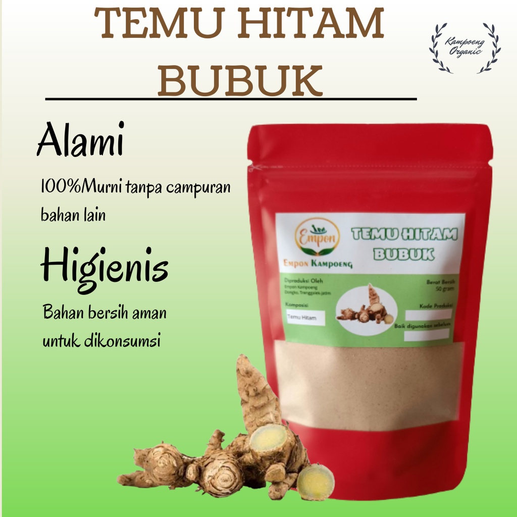 

Jamu Herbal Tradisional Temu Hitam Ireng Bubuk Serbuk Murni Asli Tanpa Campuran Alami Original Organik