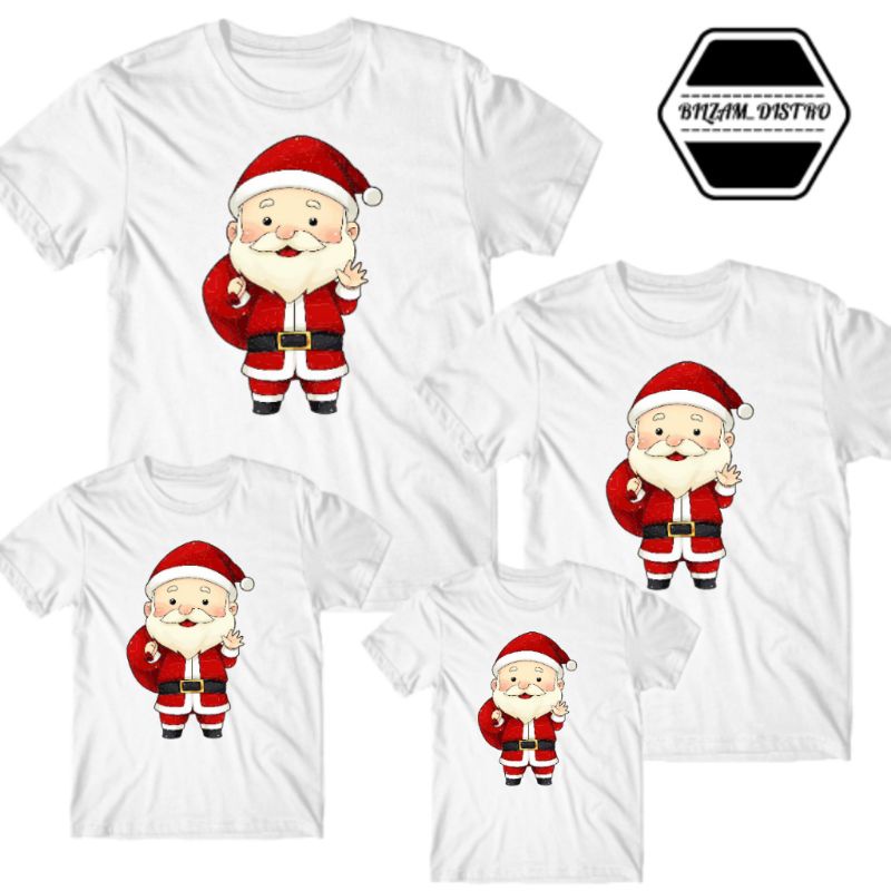 Kaos baju couple keluarga natal custom / kaos natal 2024 / kaos santa claus