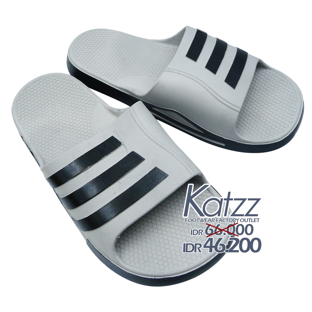 Katzz - Sandal Slip On Anak Tanggung Dewasa / Sandal Pria Warna Abu-Abu Uk 30-43 / Sandal Pria Model