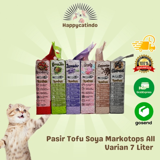 Pasir Kucing Premium Organik Markotops Tofu Soya STRAWBERRY 7 Liter