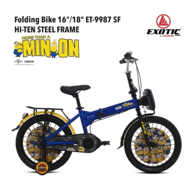 sepeda lipat 18 exotic Minion free tas depan