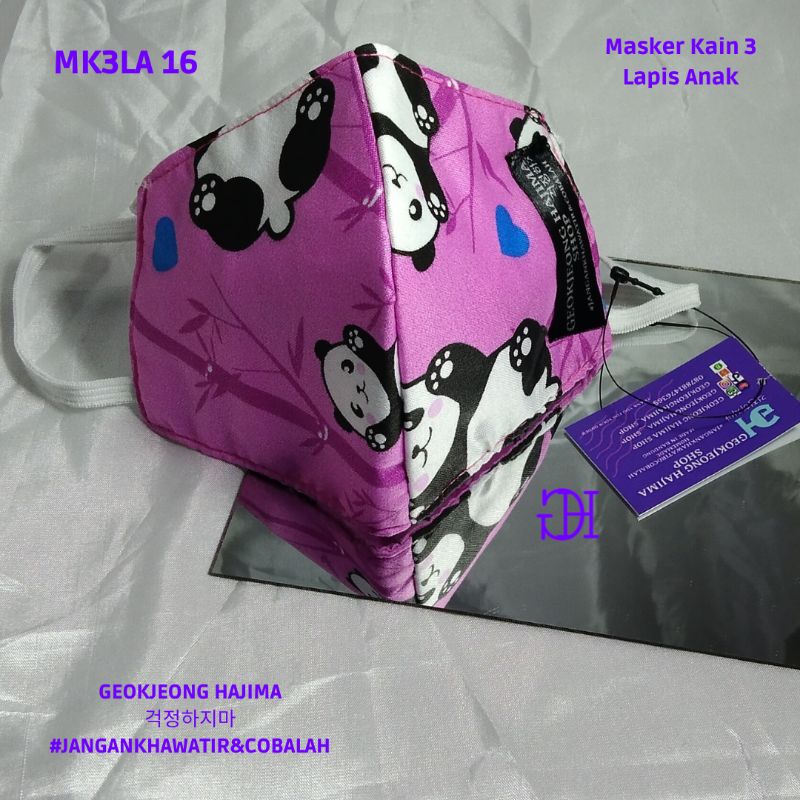 Geokjeong Hajima Masker Kain 3 Lapis Anak / Homemade / Stock Terbatas / Masker Kain / Motif & Polos 