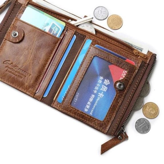 Dompet pria cowok kulit Asli Sapi dompet kartu dompet stnk Original