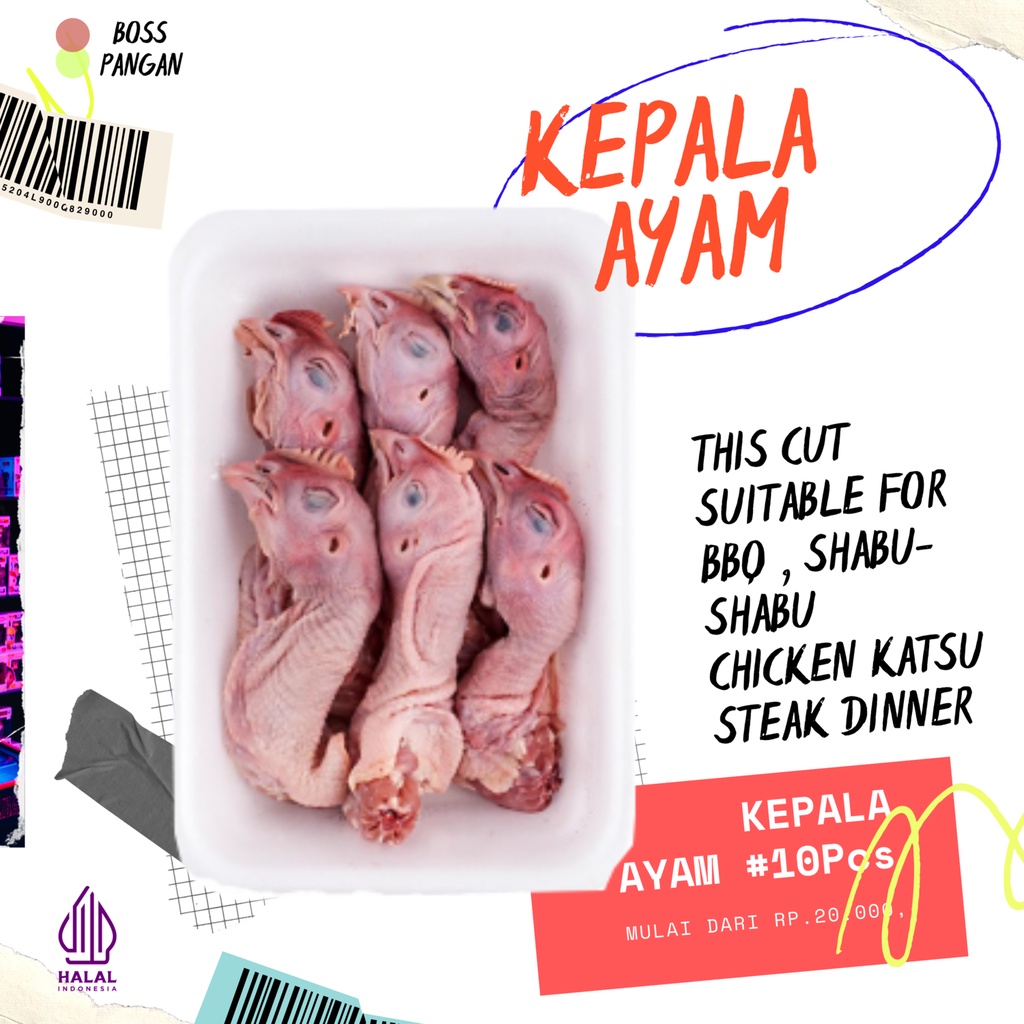 

Kepala Ayam Boiler / - 10 Pcs (Fresh Frozen)