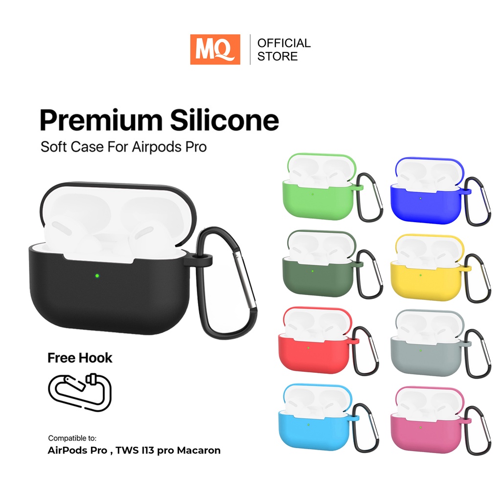 MQ Premium Silicone Casing Case TWS Untuk Airpods Pro | TWS I13 Macaron Free Hook Protection Case
